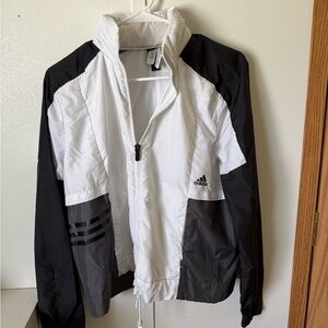 Adidas Men's Black, White, and Gray Windbreaker